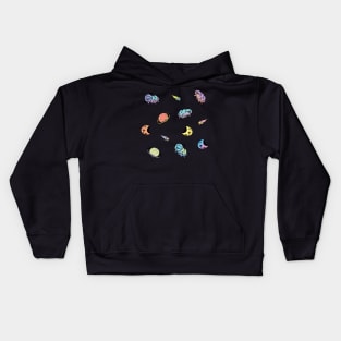 Cute Tardigrade Doodle in Space Kids Hoodie